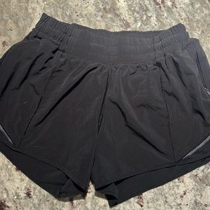 Black Lululemon Hotty Hot High-Rise Lined Short Size 8 4”